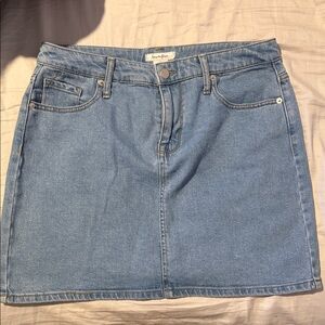 Love Fire Denim Blue Jean Mini Skirt 12